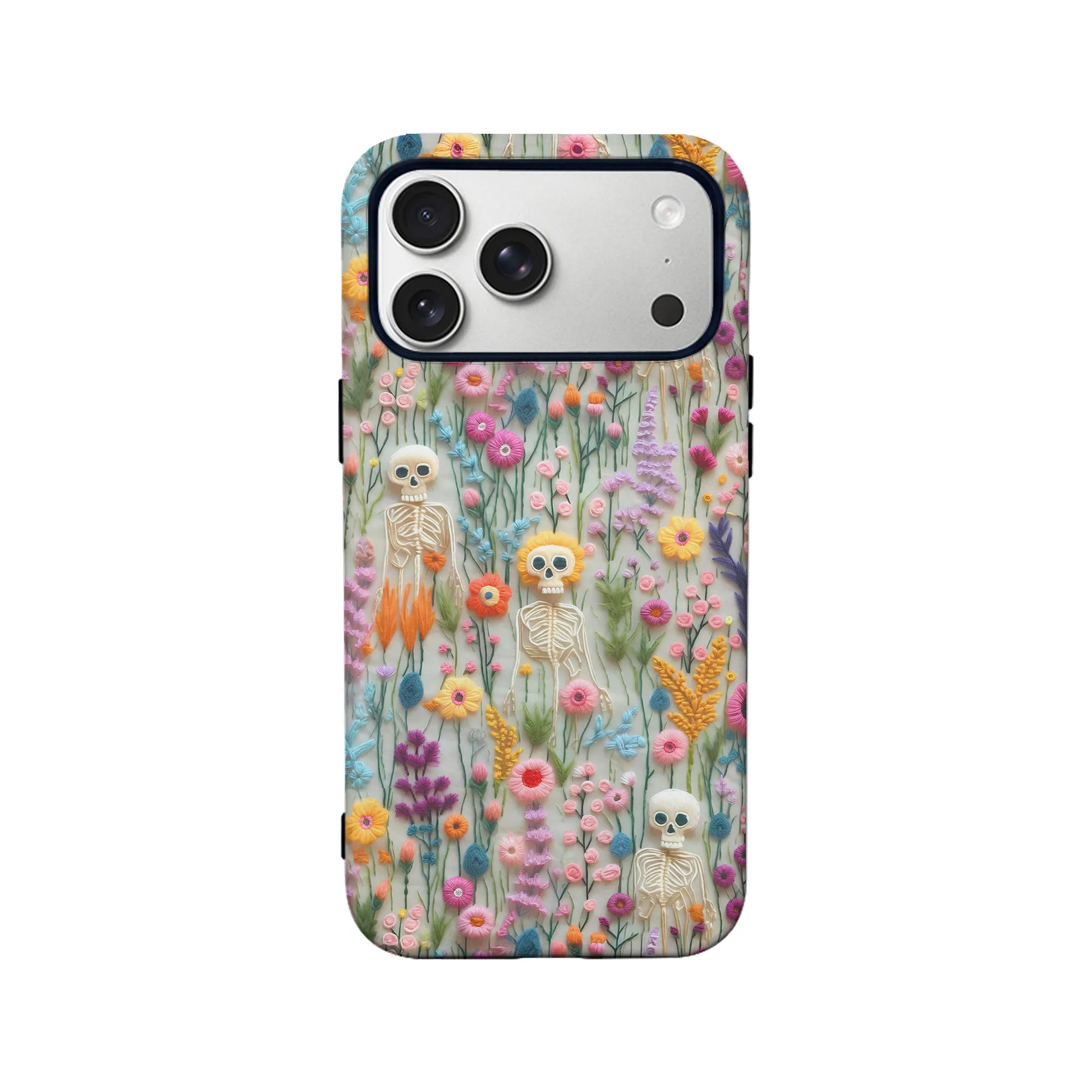 Skeleton Floral Pattern Phone Case