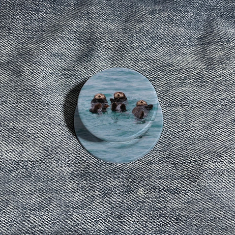 Adorable Sea Otters Floating Phone Grip & Stand - Cute Animal PopSocket Style