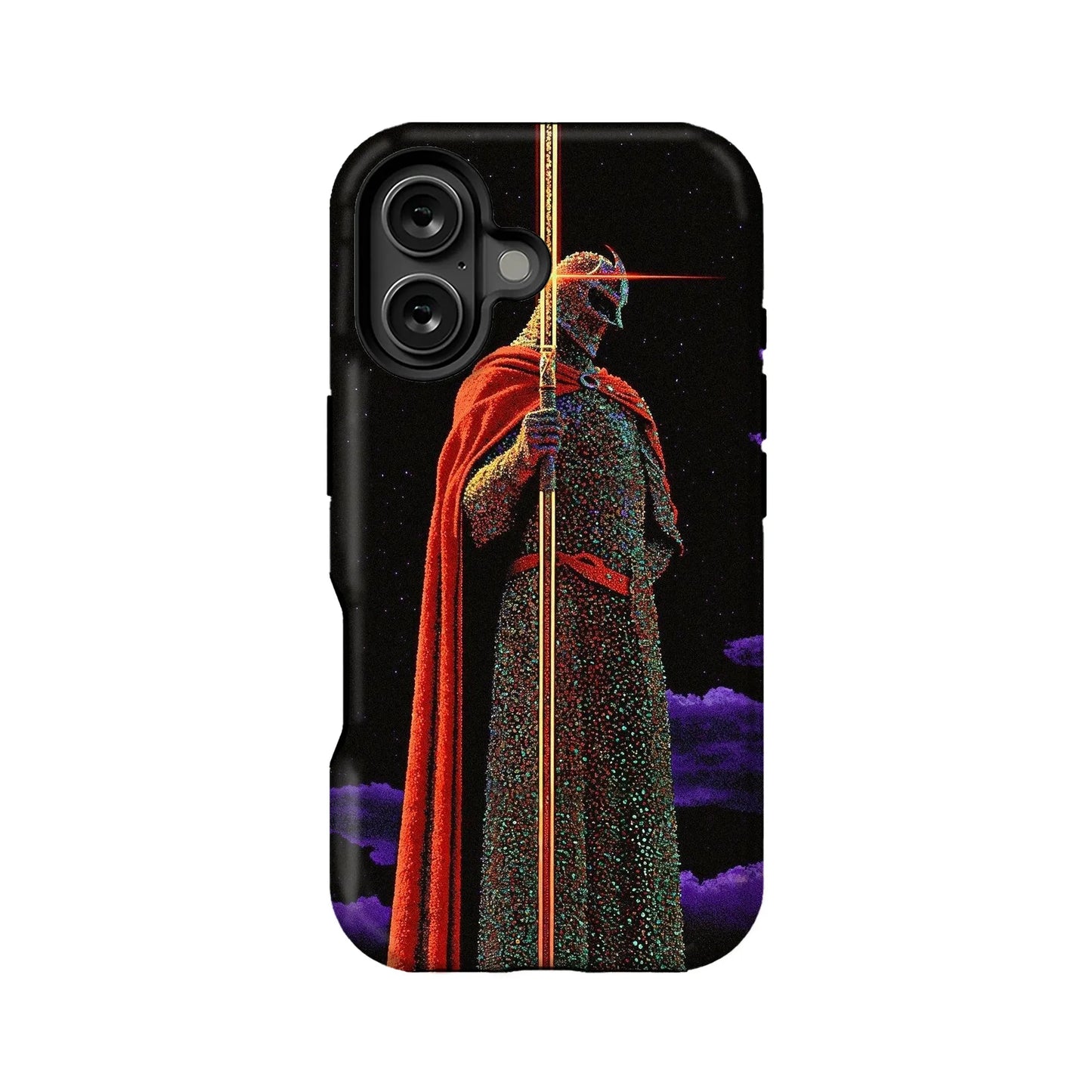 Retro Knight Phone Case with Vibrant Design