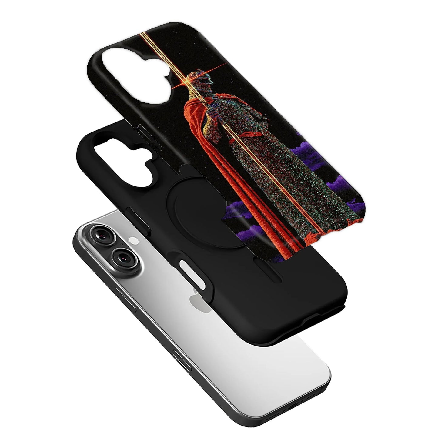 Retro Knight Phone Case with Vibrant Design