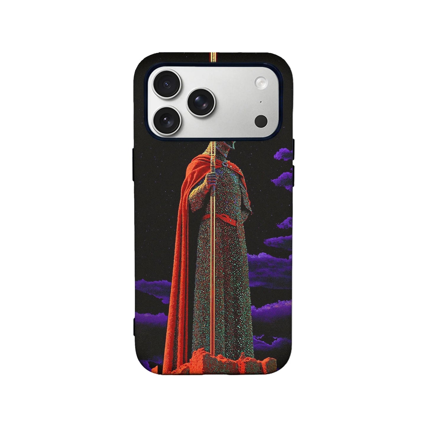 Retro Knight Phone Case with Vibrant Design