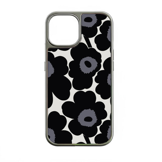 Holographic Chrome Phone Case for iPhone 14 Pro - Prismatic Floral Design