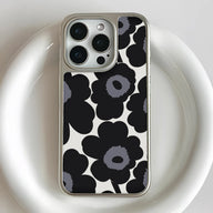 Funda holográfica cromada para iPhone 14 Pro - Diseño floral prismático