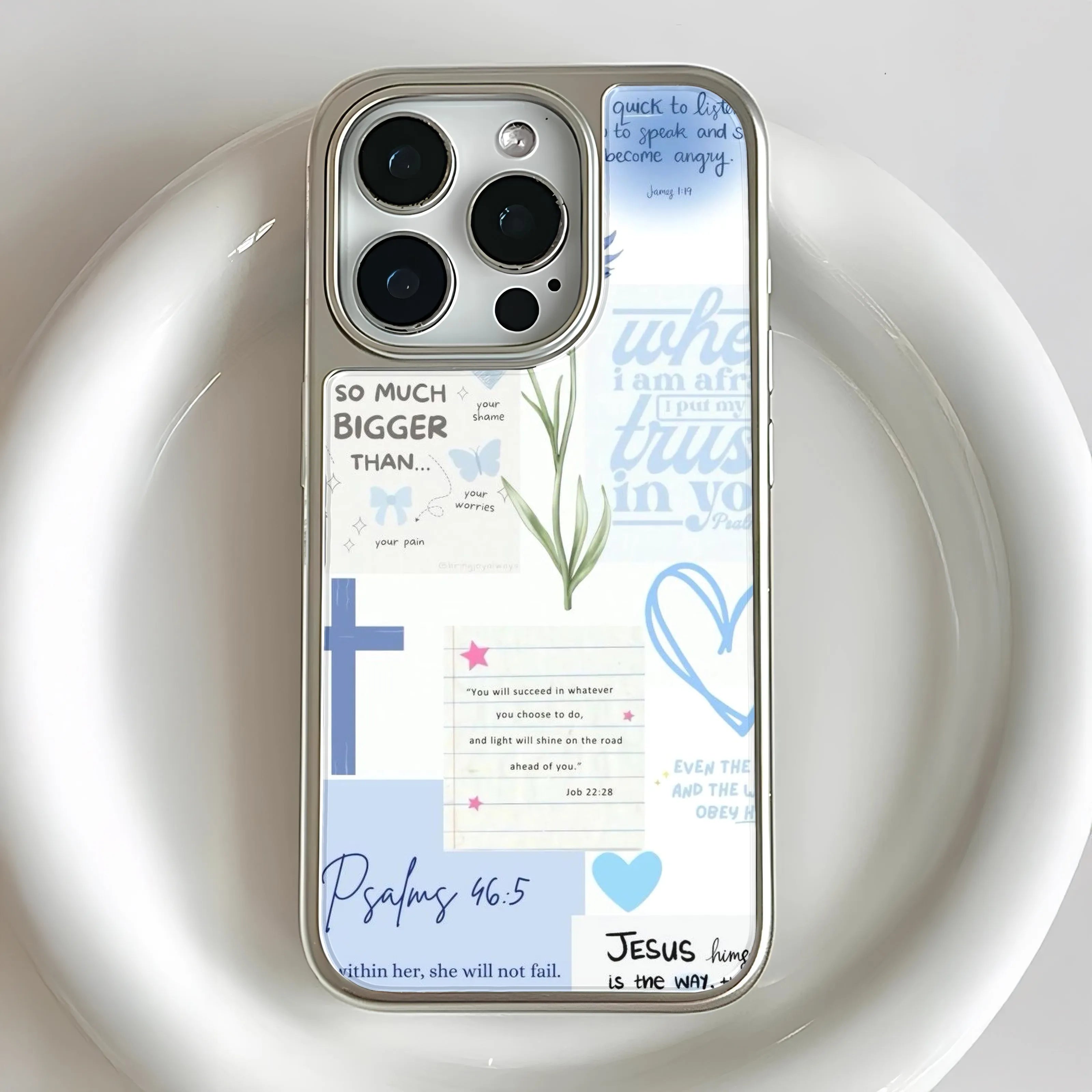 Holographic Chrome Phone Case - Inspirational Faith Design