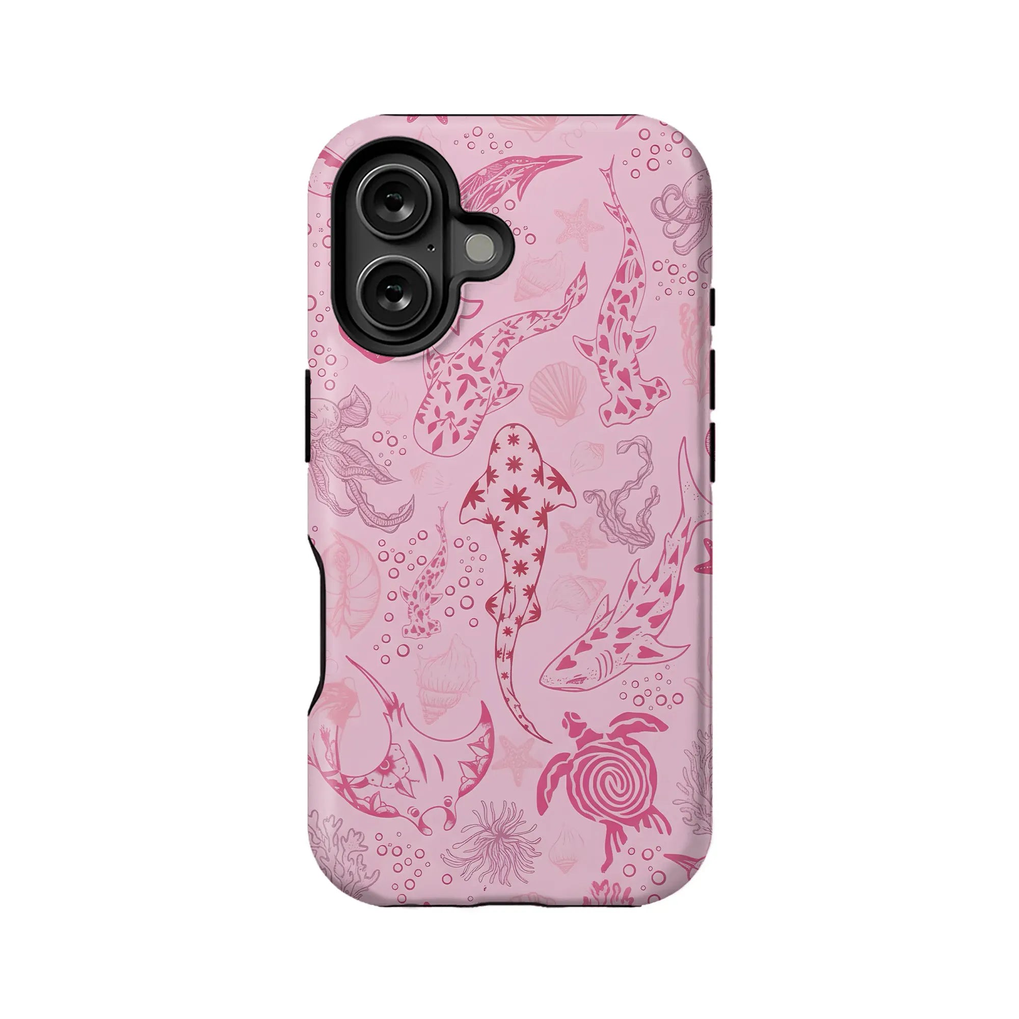 Pink Ocean Life TPU+PC IPhone 16 phone case