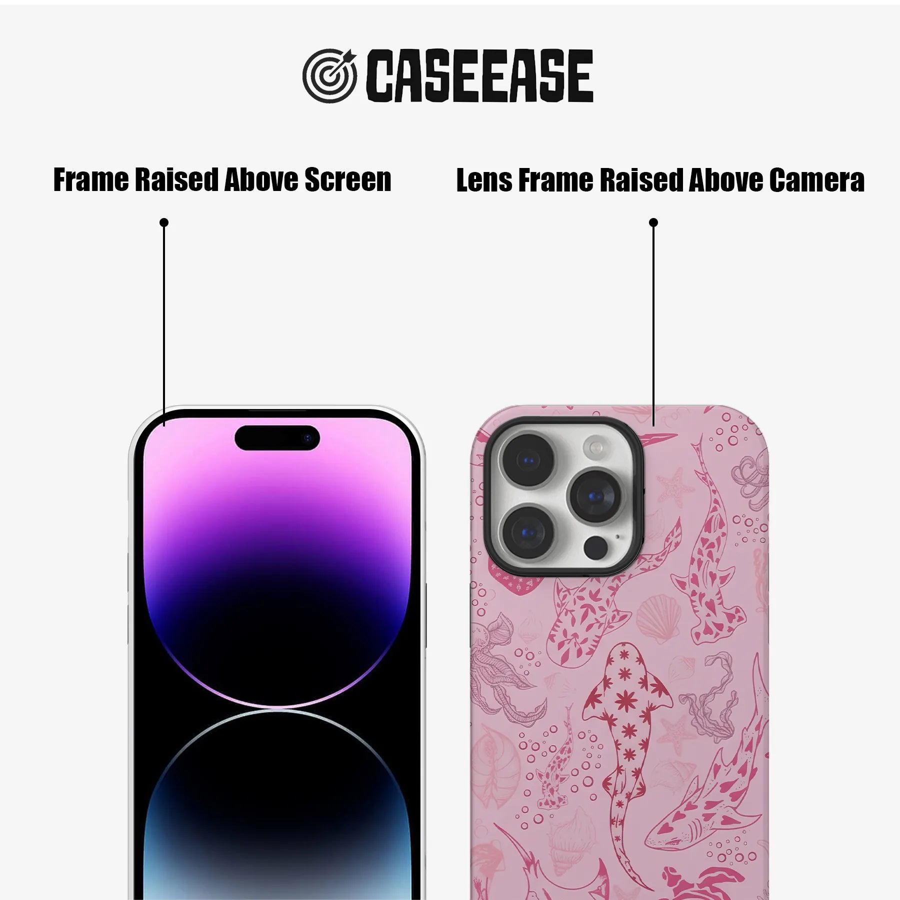 Pink Ocean Life TPU+PC IPhone 16 phone case