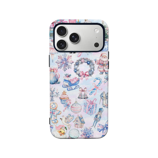 Funda para teléfono con un festivo paisaje invernal