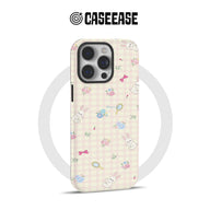 Pink Gingham Bunny Phone Case – Adorable Hand-Drawn Design