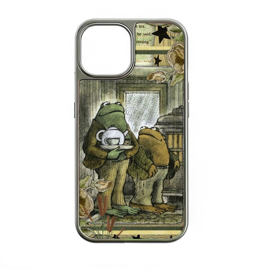 Holographic Chrome Frog Design Phone Case - Vintage Illustration