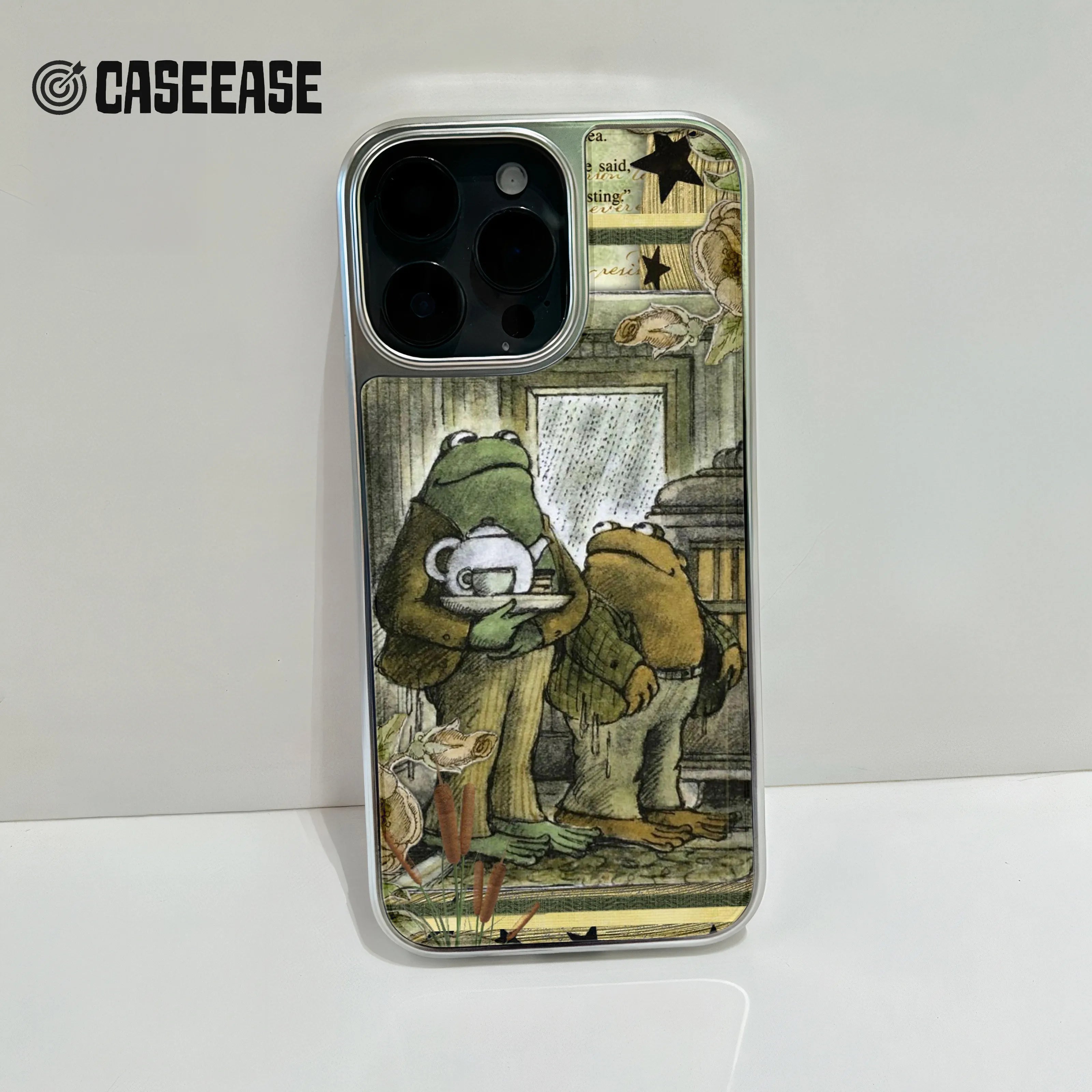 Holographic Chrome Frog Design Phone Case - Vintage Illustration
