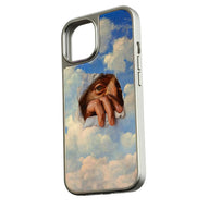iPhone 14용 홀로그램 크롬 폰 케이스 - Cloudy Sky Aesthetic