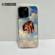 iPhone 14용 홀로그램 크롬 폰 케이스 - Cloudy Sky Aesthetic
