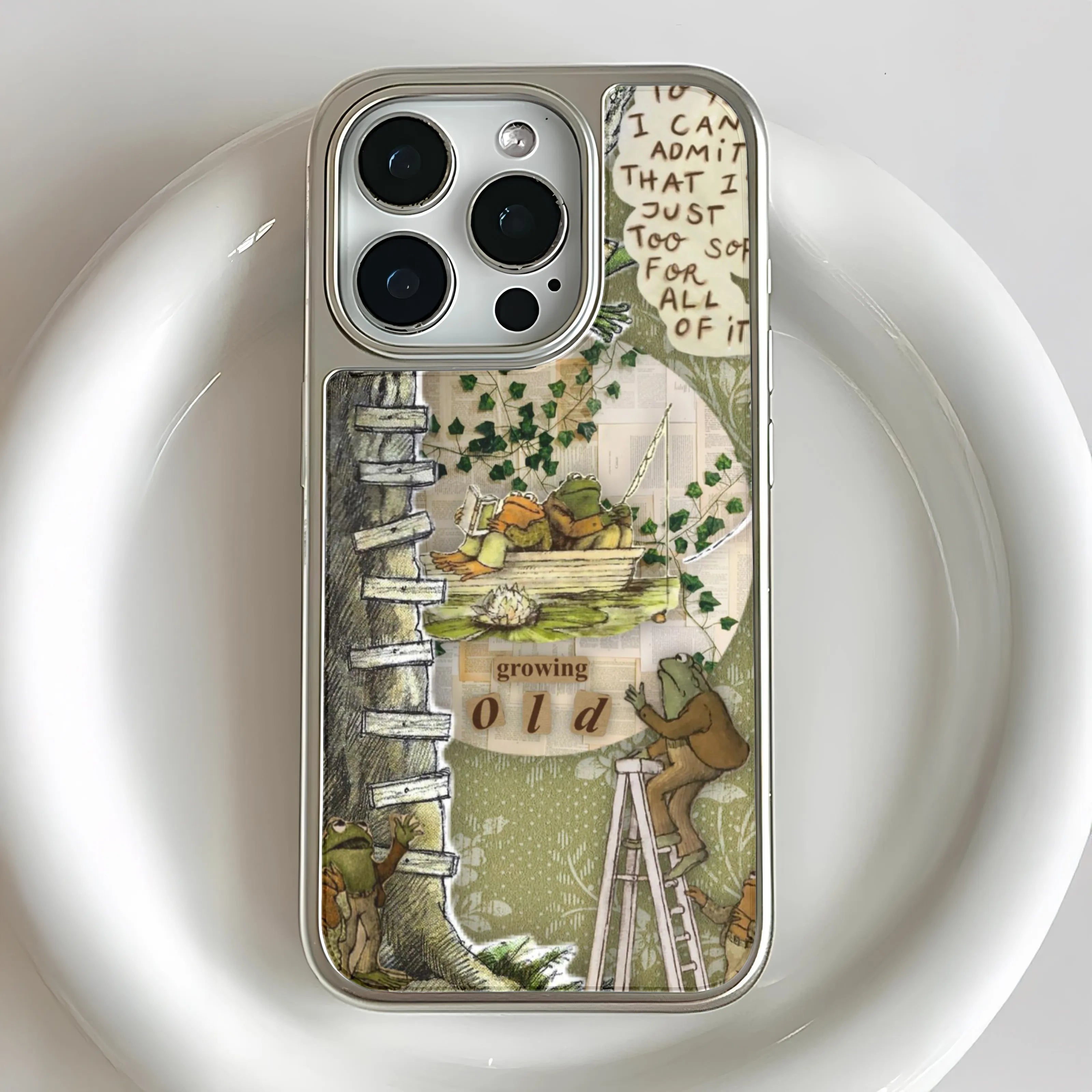 Holographic Chrome Green Frogs Phone Case - Nature-Inspired Design