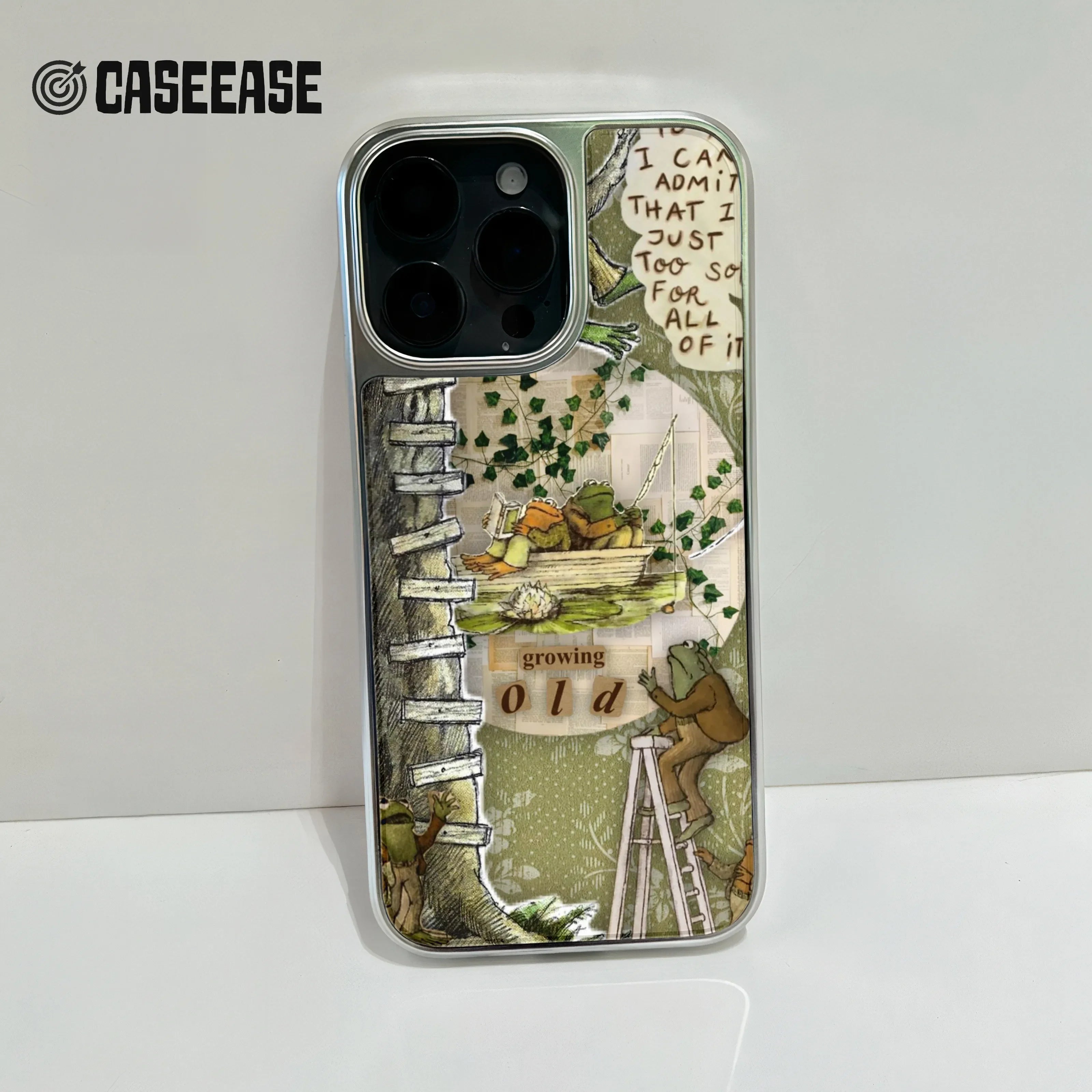 Holographic Chrome Green Frogs Phone Case - Nature-Inspired Design