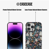 Whimsical Ghost and Floral TPU+PC IPhone 16 phone case
