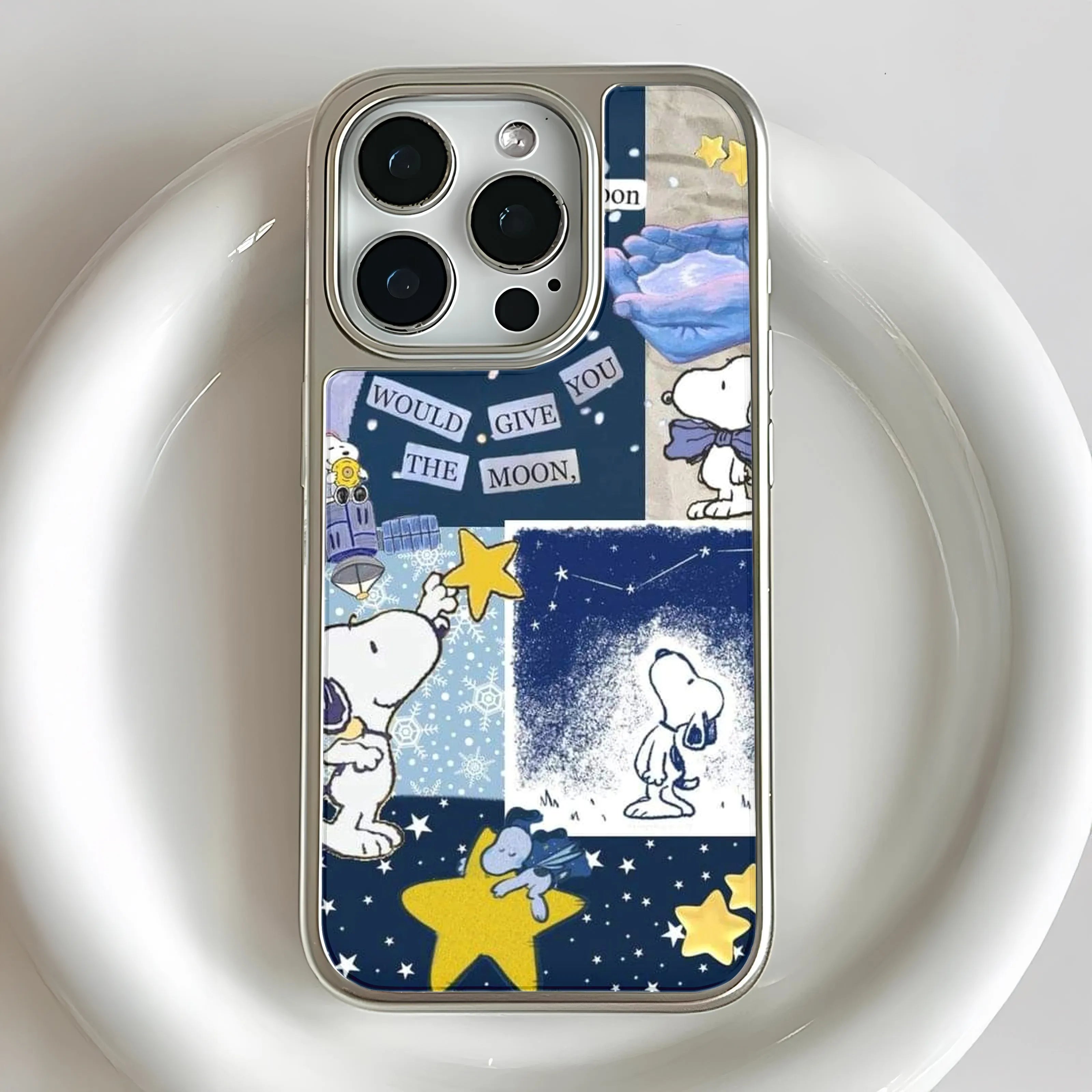 Snoopy Moon and Stars Phone Case - Whimsical Cartoon Design