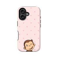 Cute Monkey Phone Case with Heart Pattern