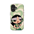 Cartoon-Inspired Green Hearts Phone Case