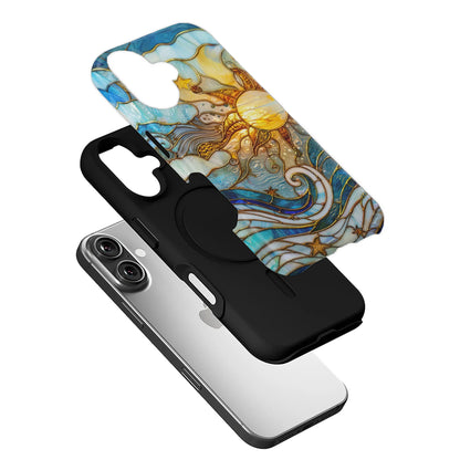 Artistic Sun and Wave Phone Case