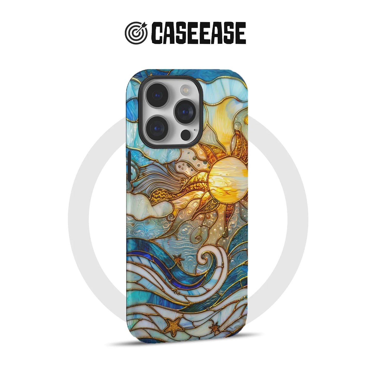 Artistic Sun and Wave Phone Case