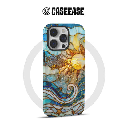 Artistic Sun and Wave Phone Case