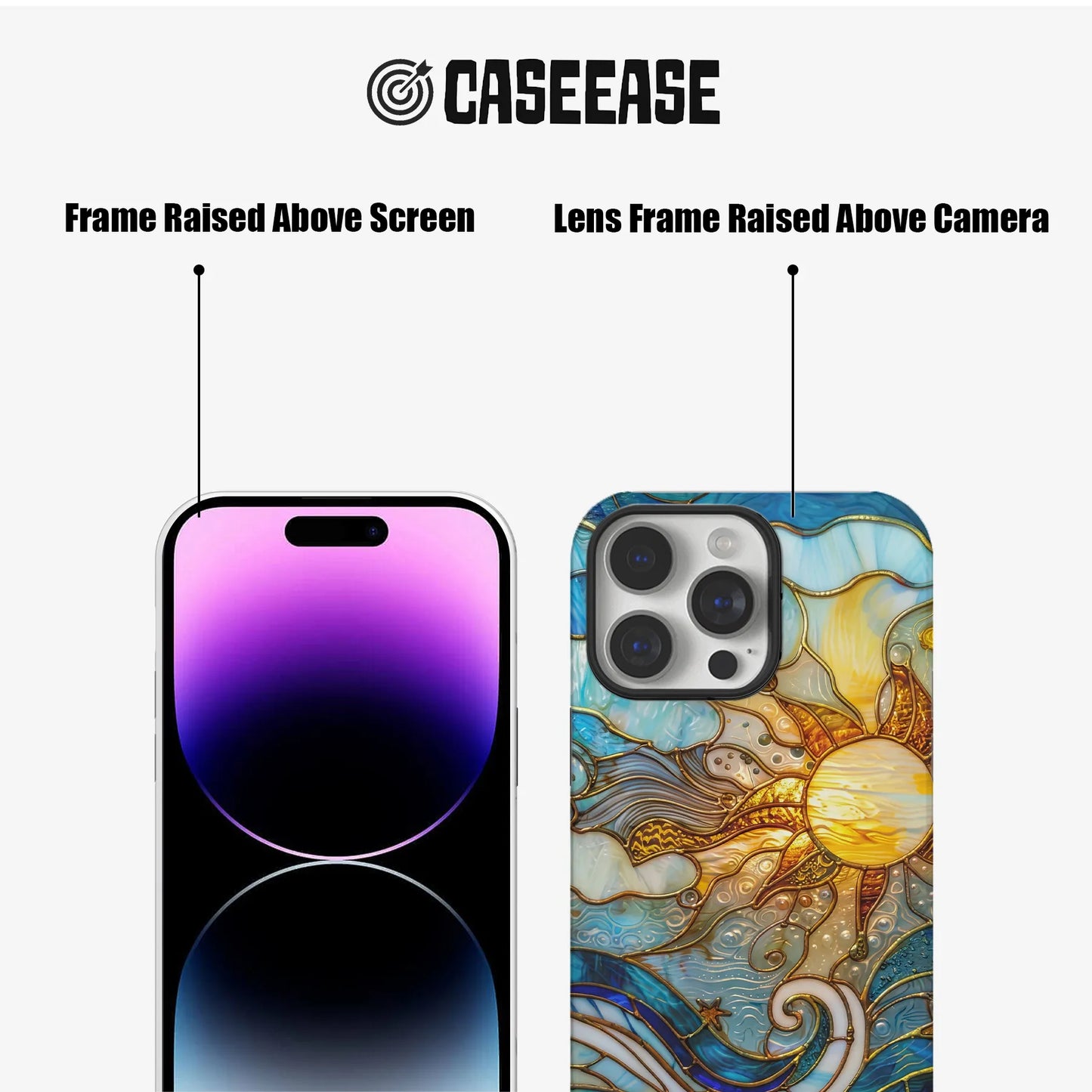 Artistic Sun and Wave Phone Case