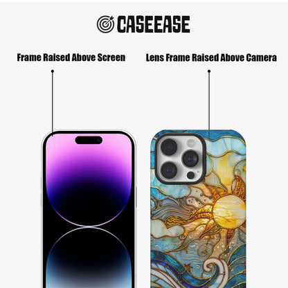 Artistic Sun and Wave Phone Case