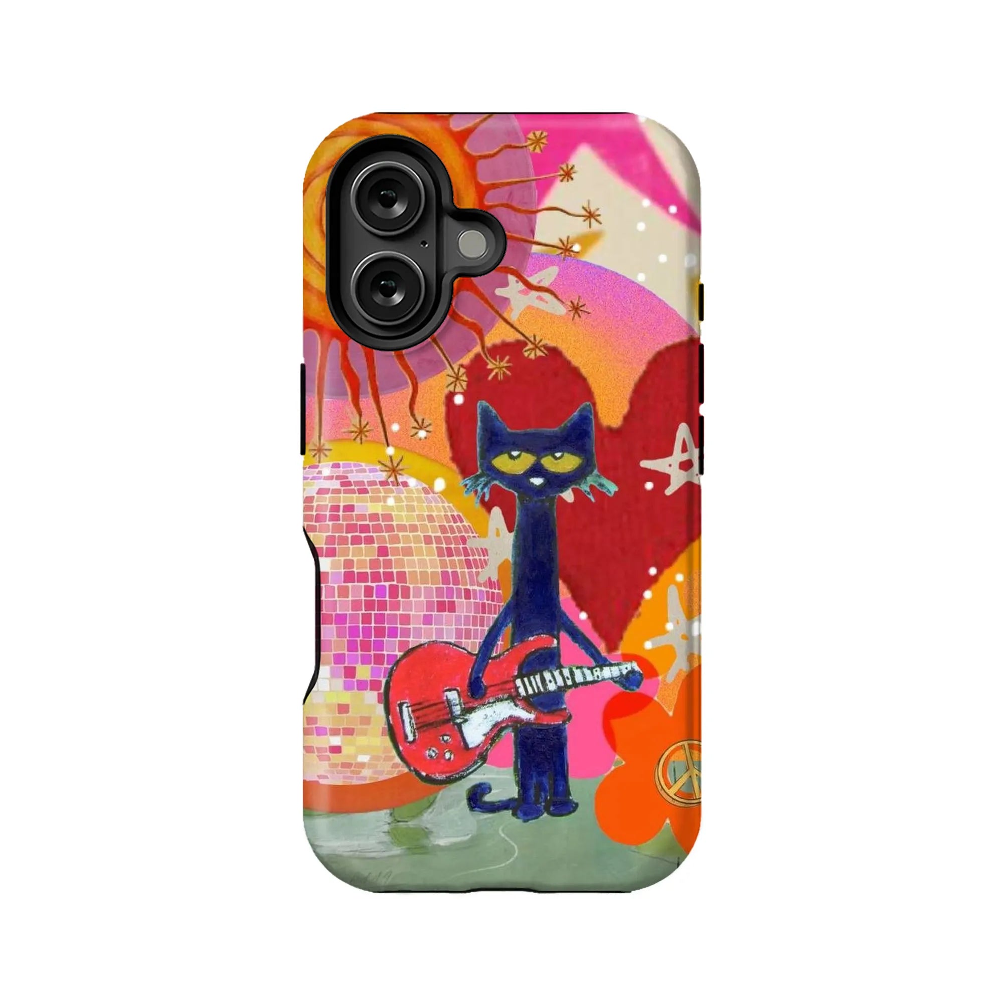 Psychedelic Cat Rock Band Phone Case