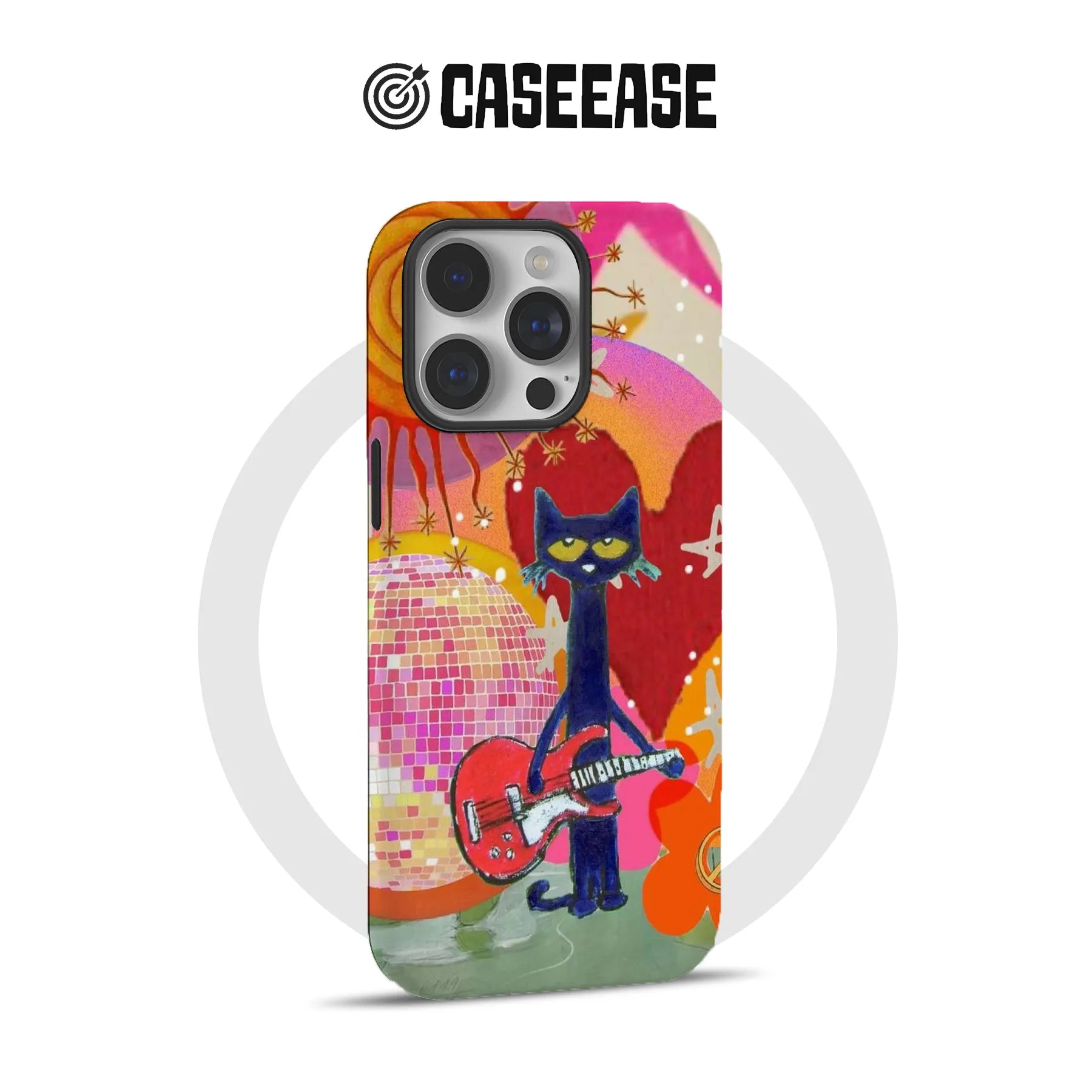 Psychedelic Cat Rock Band Phone Case