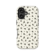 Funda minimalista con diseño floral negro: diseño clásico y elegante.
