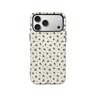 Funda minimalista con diseño floral negro: diseño clásico y elegante.