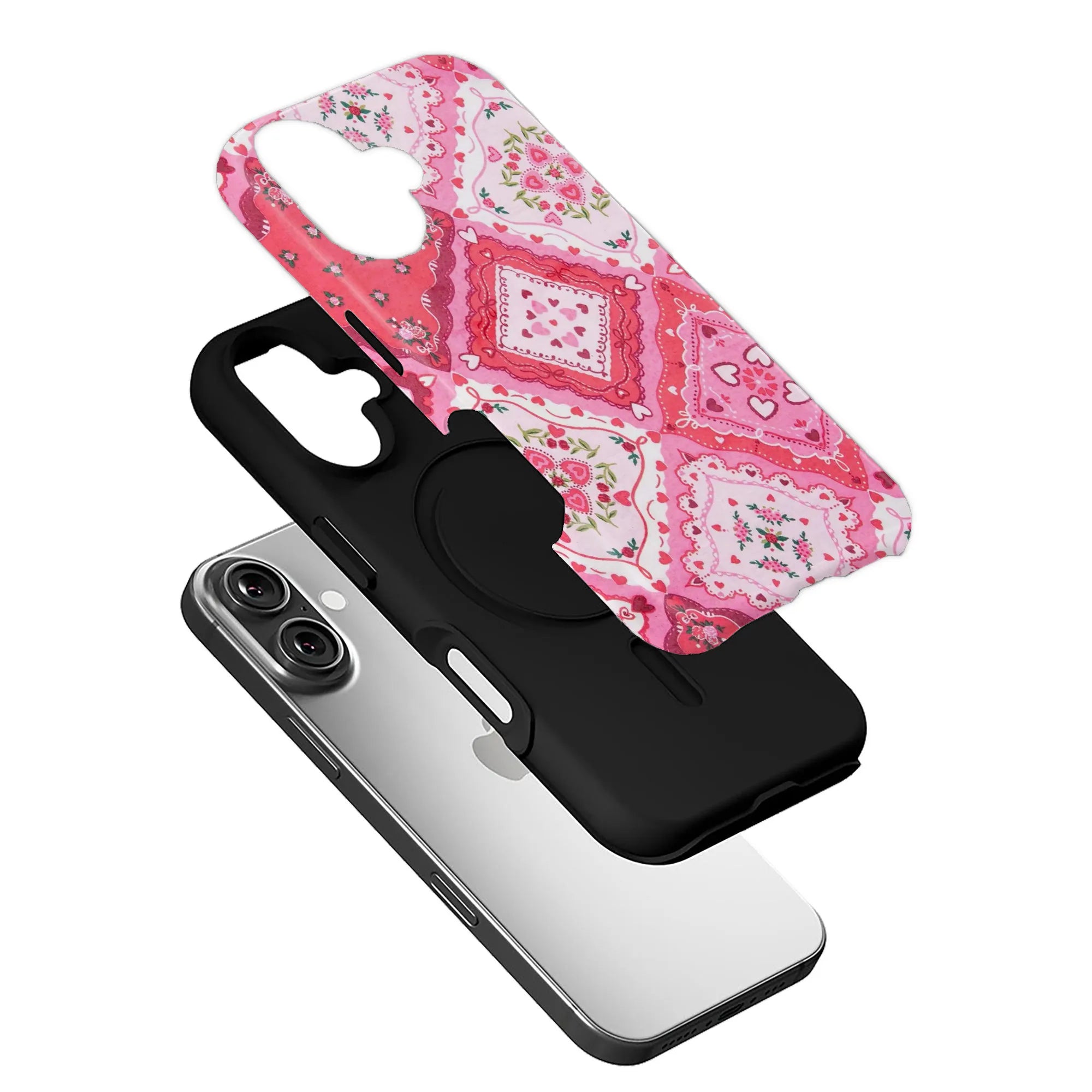 Charming Pink Floral Pattern Phone Case