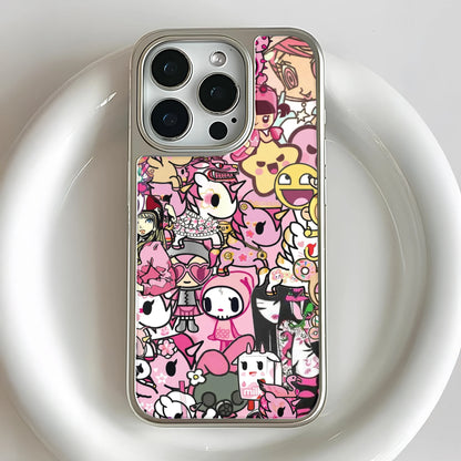 Holographic Chrome Phone Case - Colorful Character Design