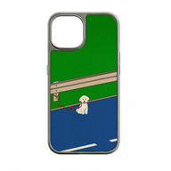 Funda holográfica cromada para iPhone 14 Pro: diseño de cachorro divertido