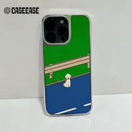 Funda holográfica cromada para iPhone 14 Pro: diseño de cachorro divertido