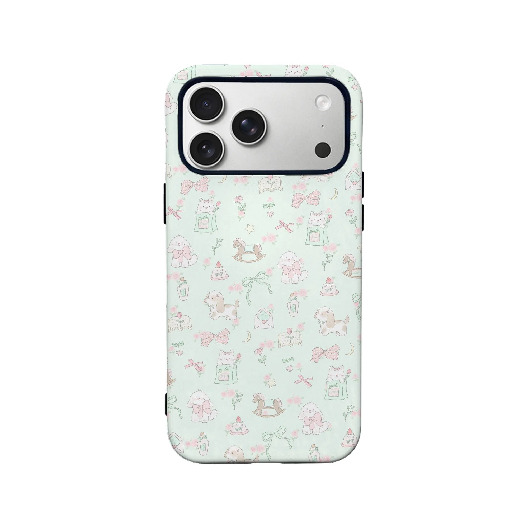 Mint Green Cartoon Phone Case – Whimsical and Playful Design