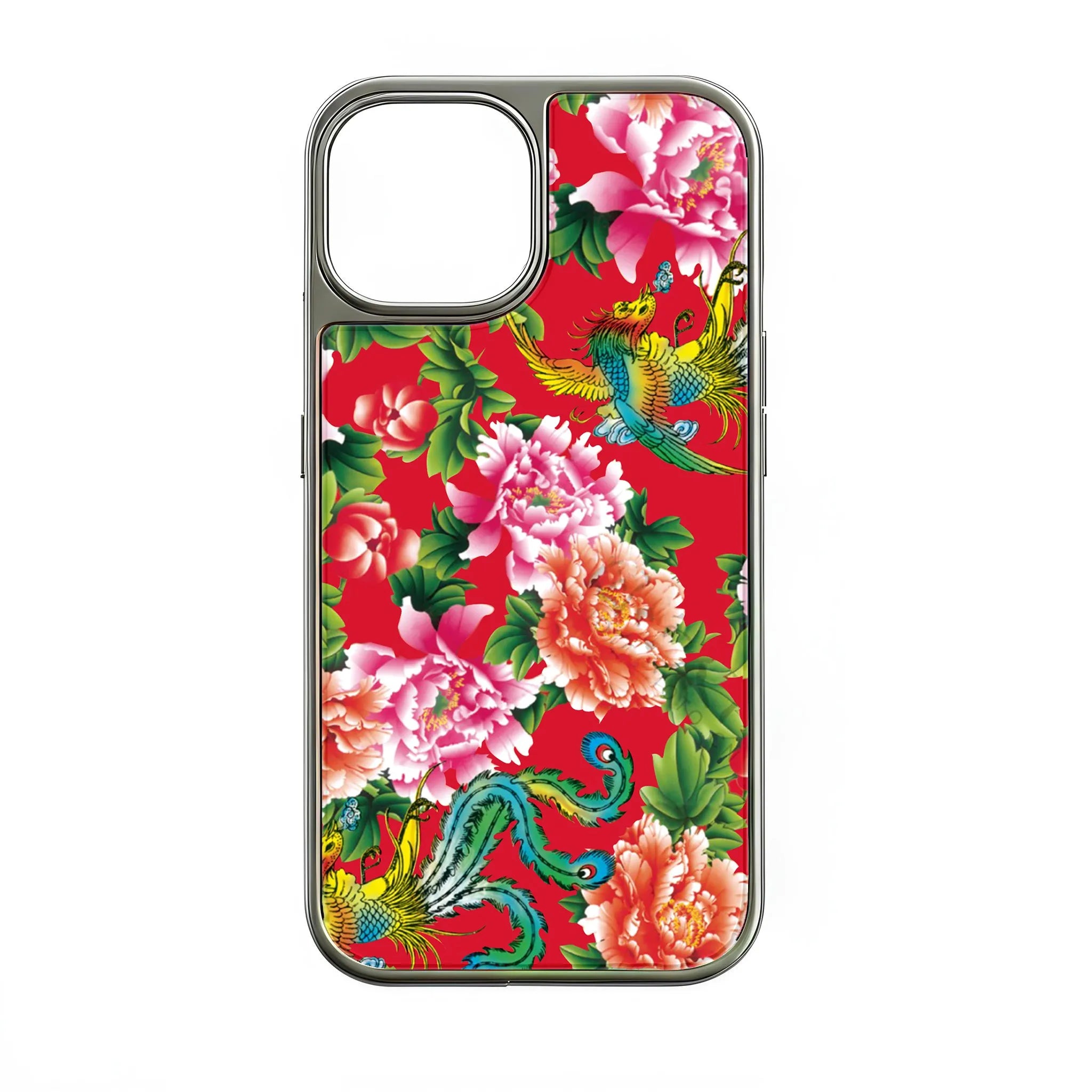 Holographic Chrome Chinese Floral Phone Case - Northeastern Peony