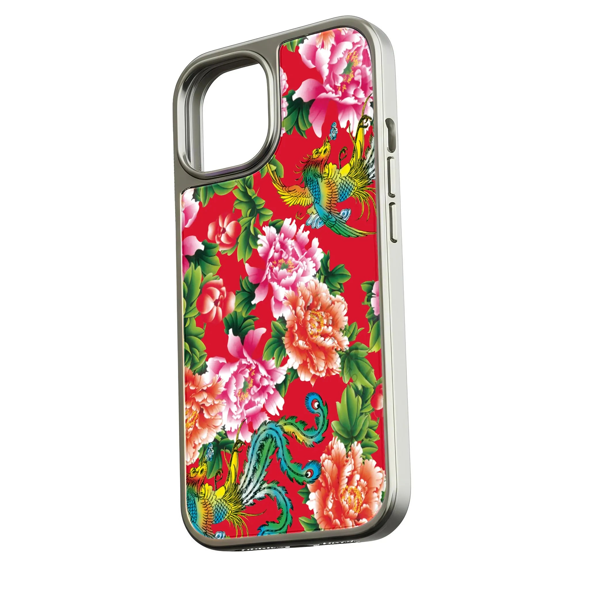 Holographic Chrome Chinese Floral Phone Case - Northeastern Peony