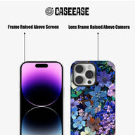 Funda para teléfono con diseño floral azul medianoche: diseño elegante y artístico