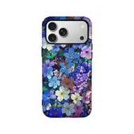 Funda para teléfono con diseño floral azul medianoche: diseño elegante y artístico