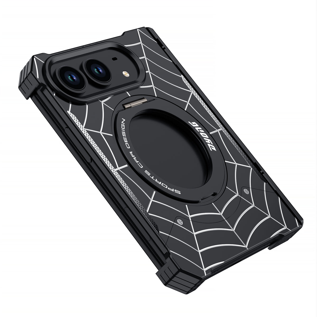 Spiderweb Armor Ring Stand iPhone Duo Case - Original product photo 2