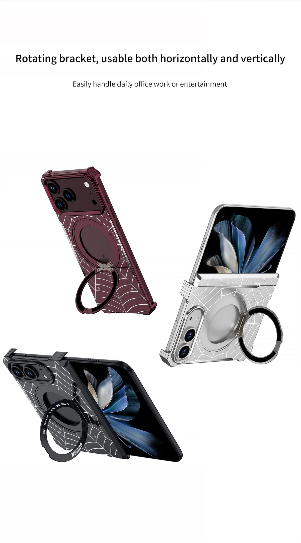 Spiderweb Armor Ring Stand iPhone Duo Case - Original product photo 8