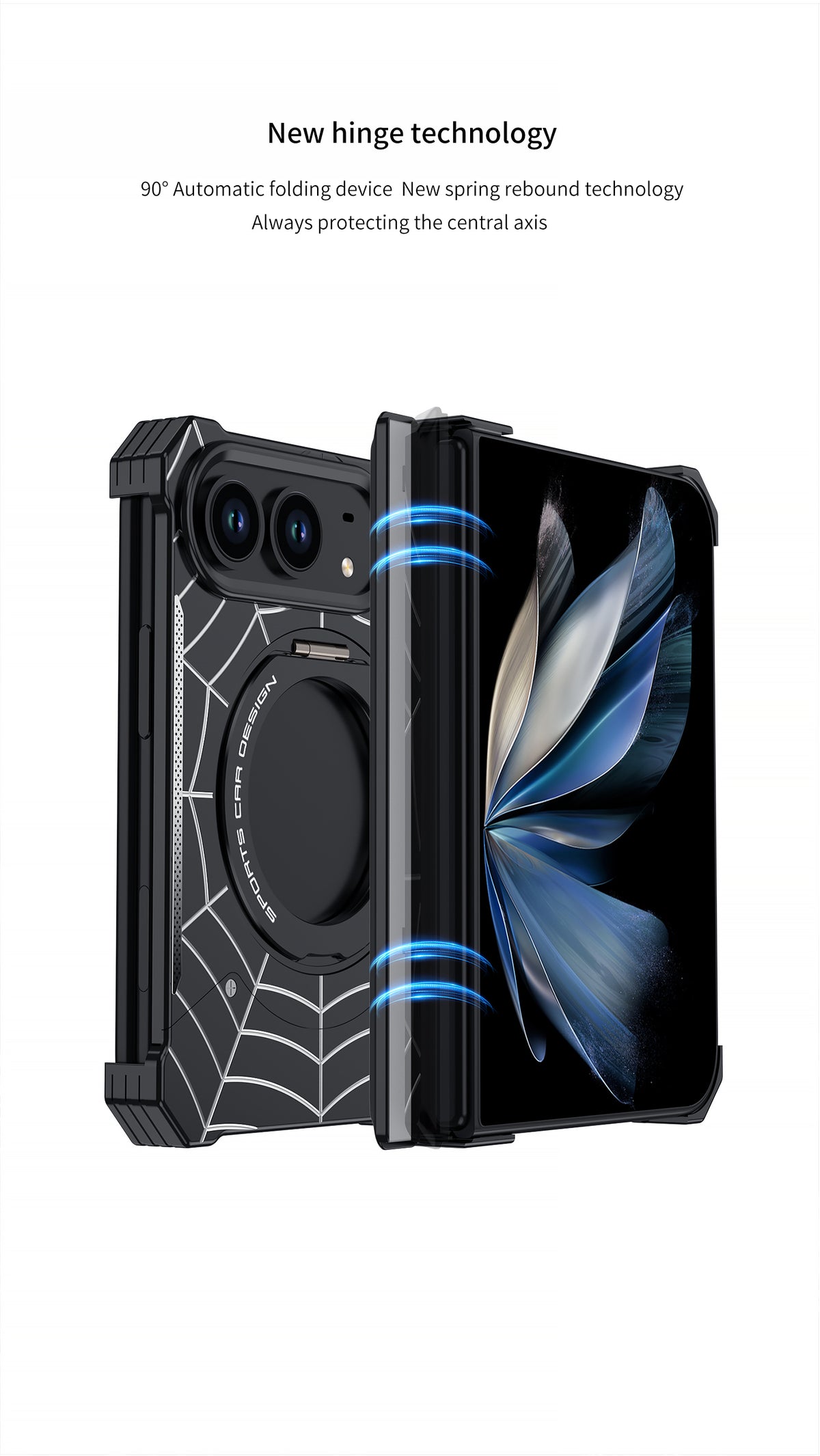 Spiderweb Armor Ring Stand iPhone Duo Case - Original product photo 10