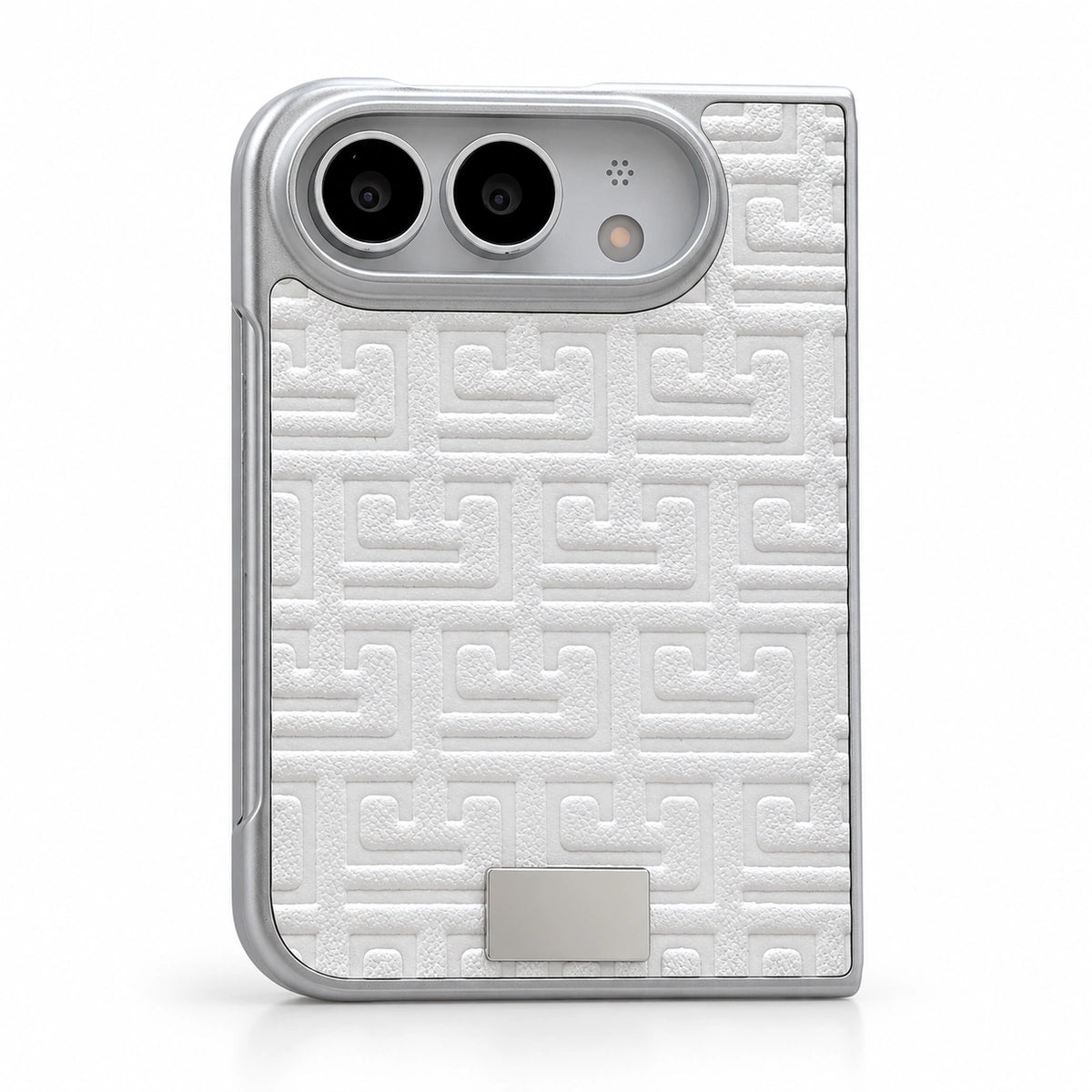 Geometric Texture iPhone Duo Case in White, case only