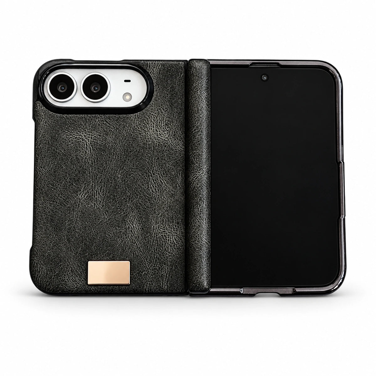 Textured Hinge-Cover iPhone Duo Case in Gray, case only