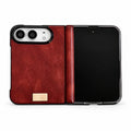 Textured Hinge-Cover iPhone Duo Case in Wine Red, case only