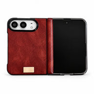 Textured Hinge-Cover iPhone Duo Case in Wine Red, case only