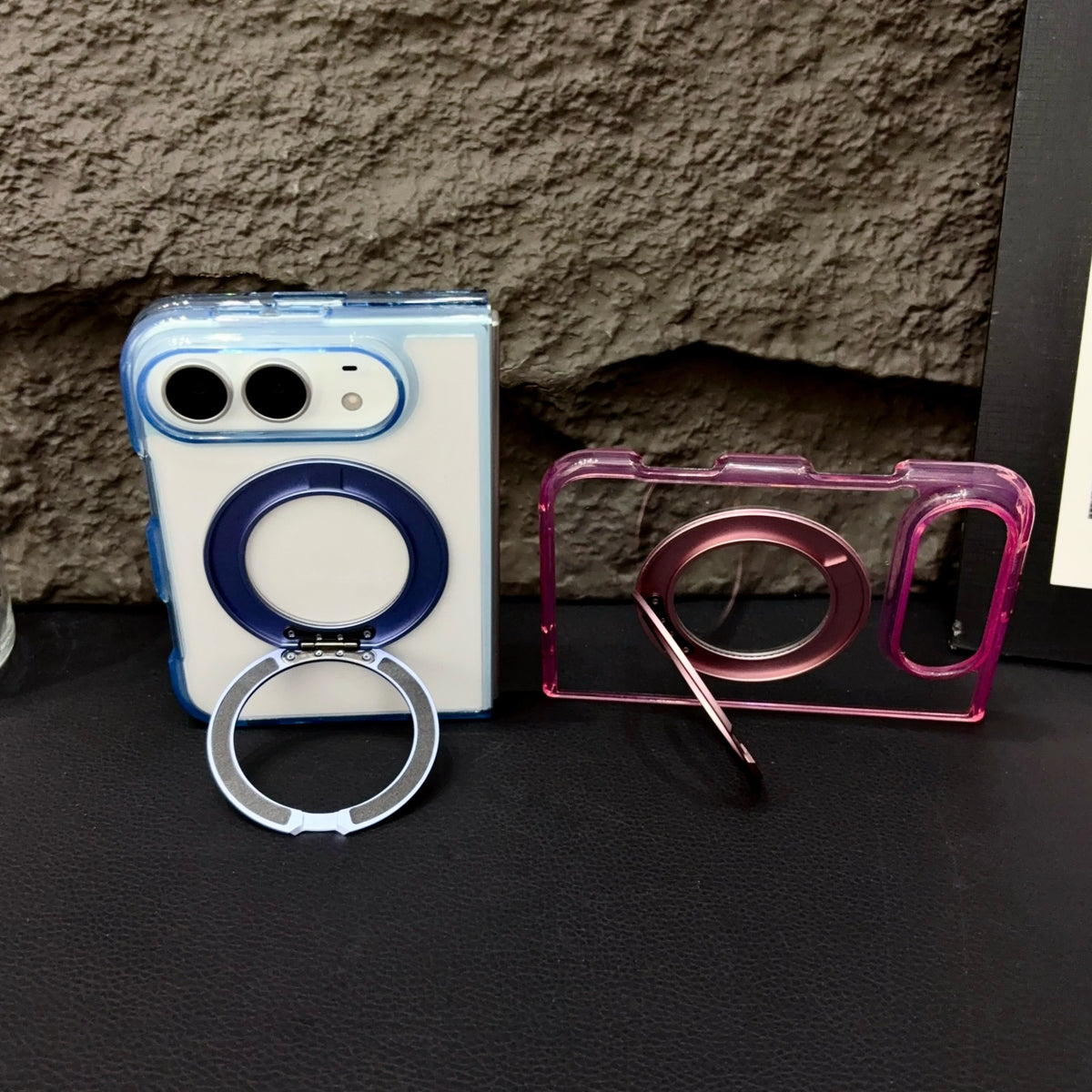Transparent Color Ring Stand iPhone Duo Case - Original product photo 4