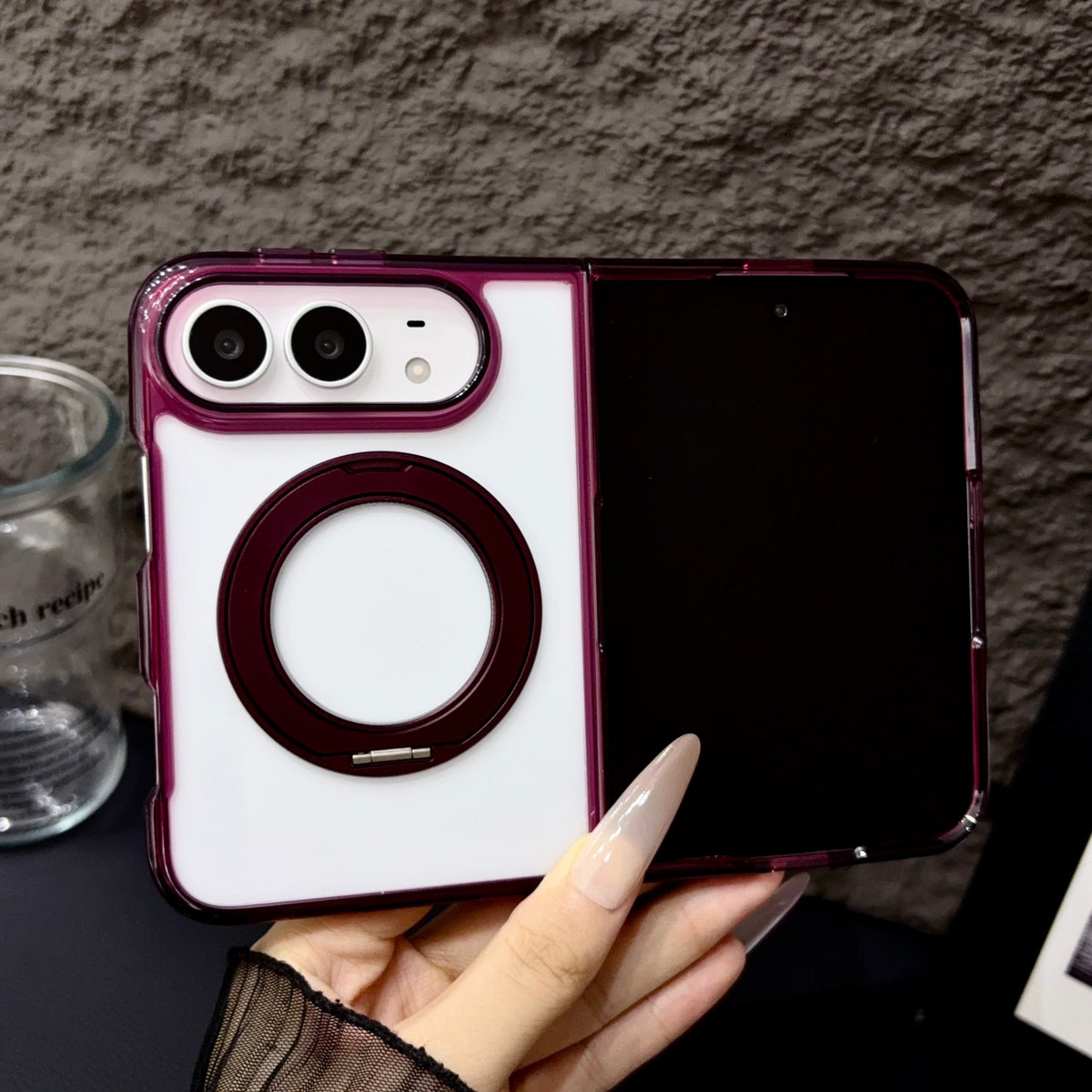 Transparent Color Ring Stand iPhone Duo Case - Original product photo 13