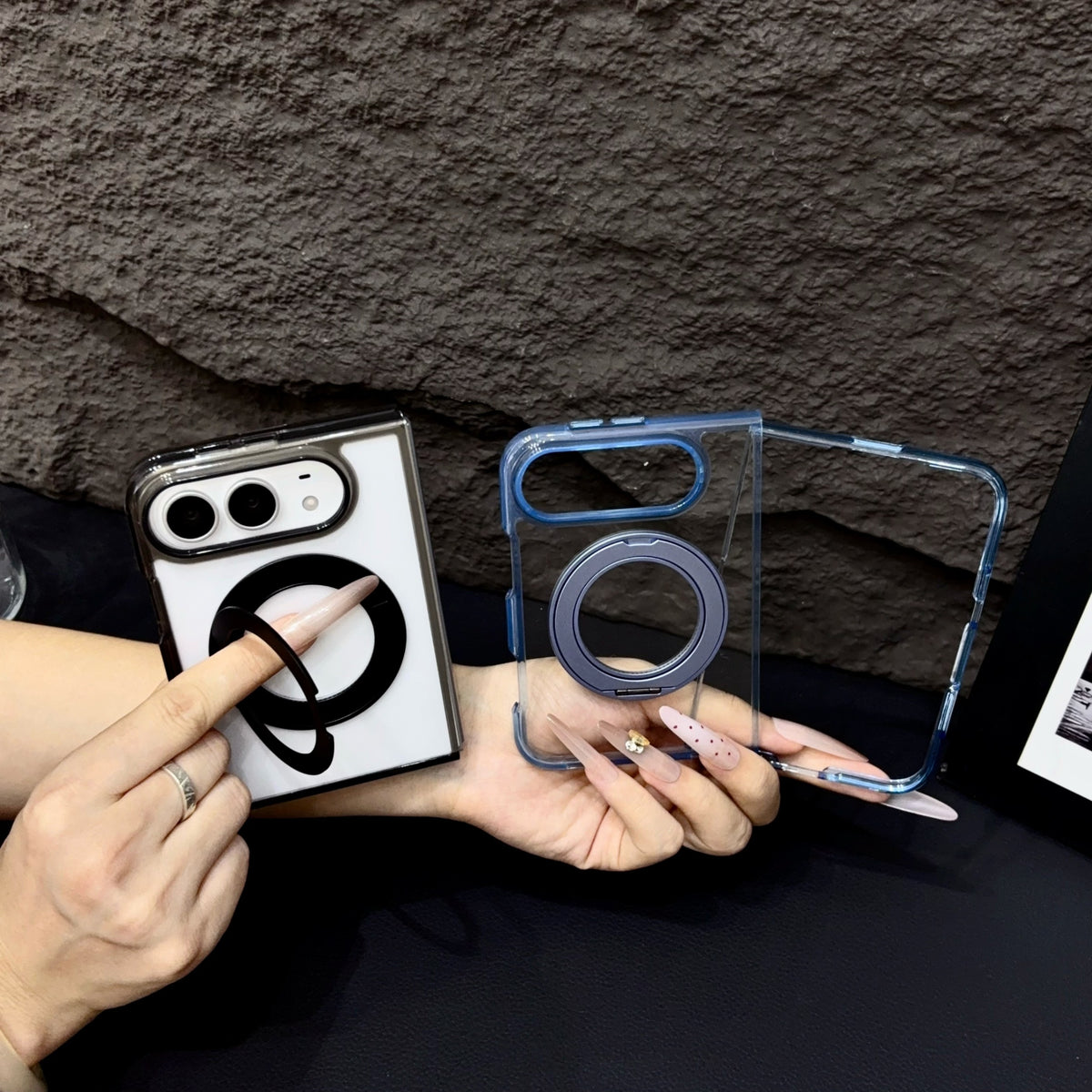 Transparent Color Ring Stand iPhone Duo Case - Original product photo 17